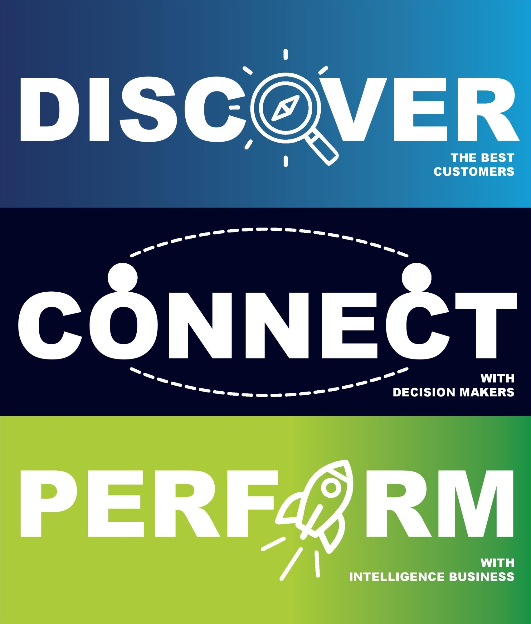 Discoer Connect Perform slogan