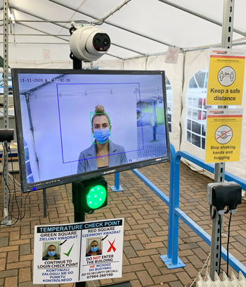 A Covid-19 facial recognition access control station