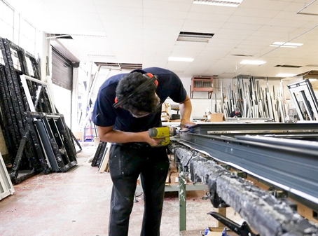 A factory making doors