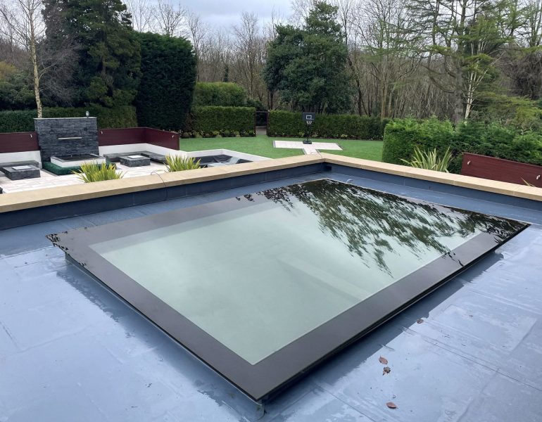 A flat glass  rooflight