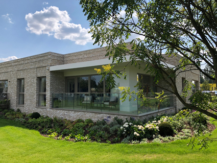 A glass house extension