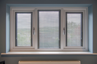 A window with integral blinds
