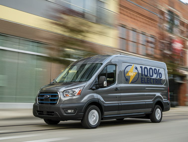 An electric Ford transit van