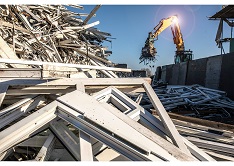 A pile of PVC-U for recycling
