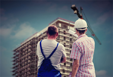 two building workers