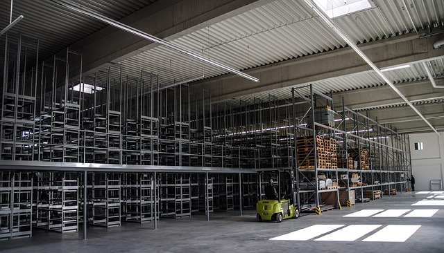 Empty Warehouse shelves