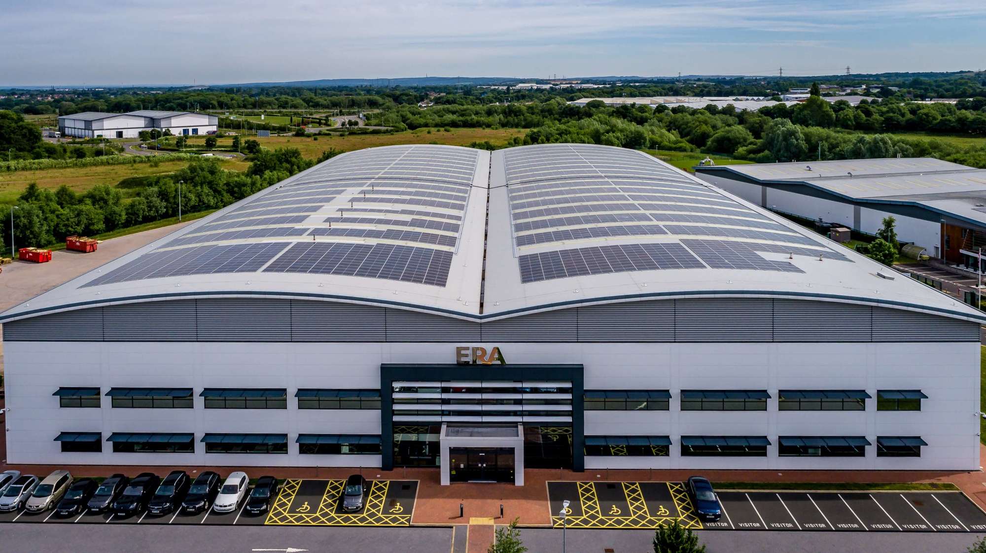 An arial view of a factory