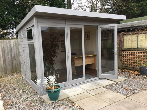 A garden room office