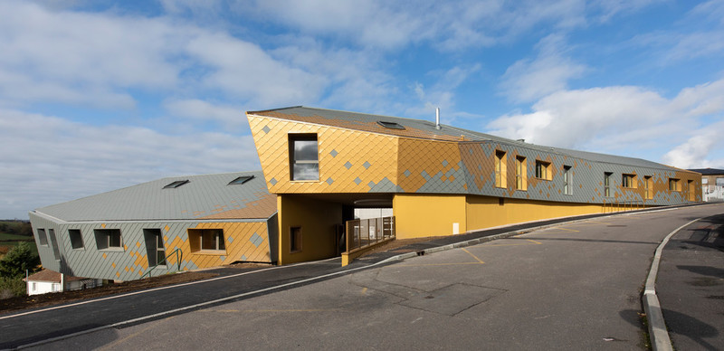 A gold clad building