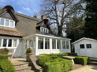 A house with a conservatory