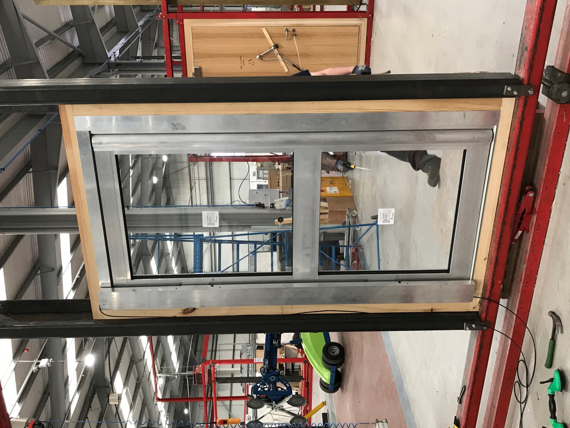 The TD68 aluminium commercial door test rig