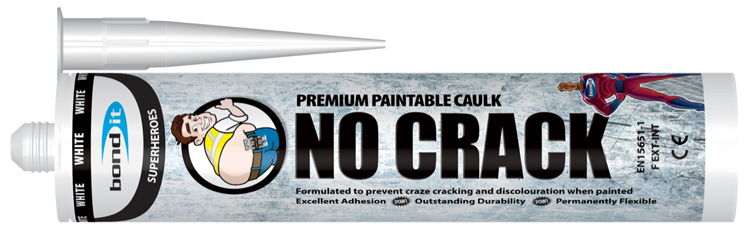 A tube of Bond It's No Crack Caulk