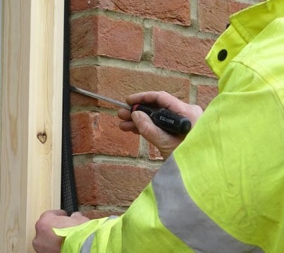 Sealant on a door frame