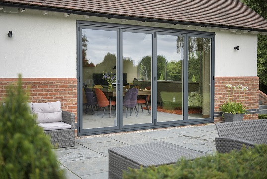 An aluminium bi-fold door