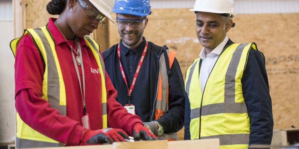 Mayor of London and construction workers