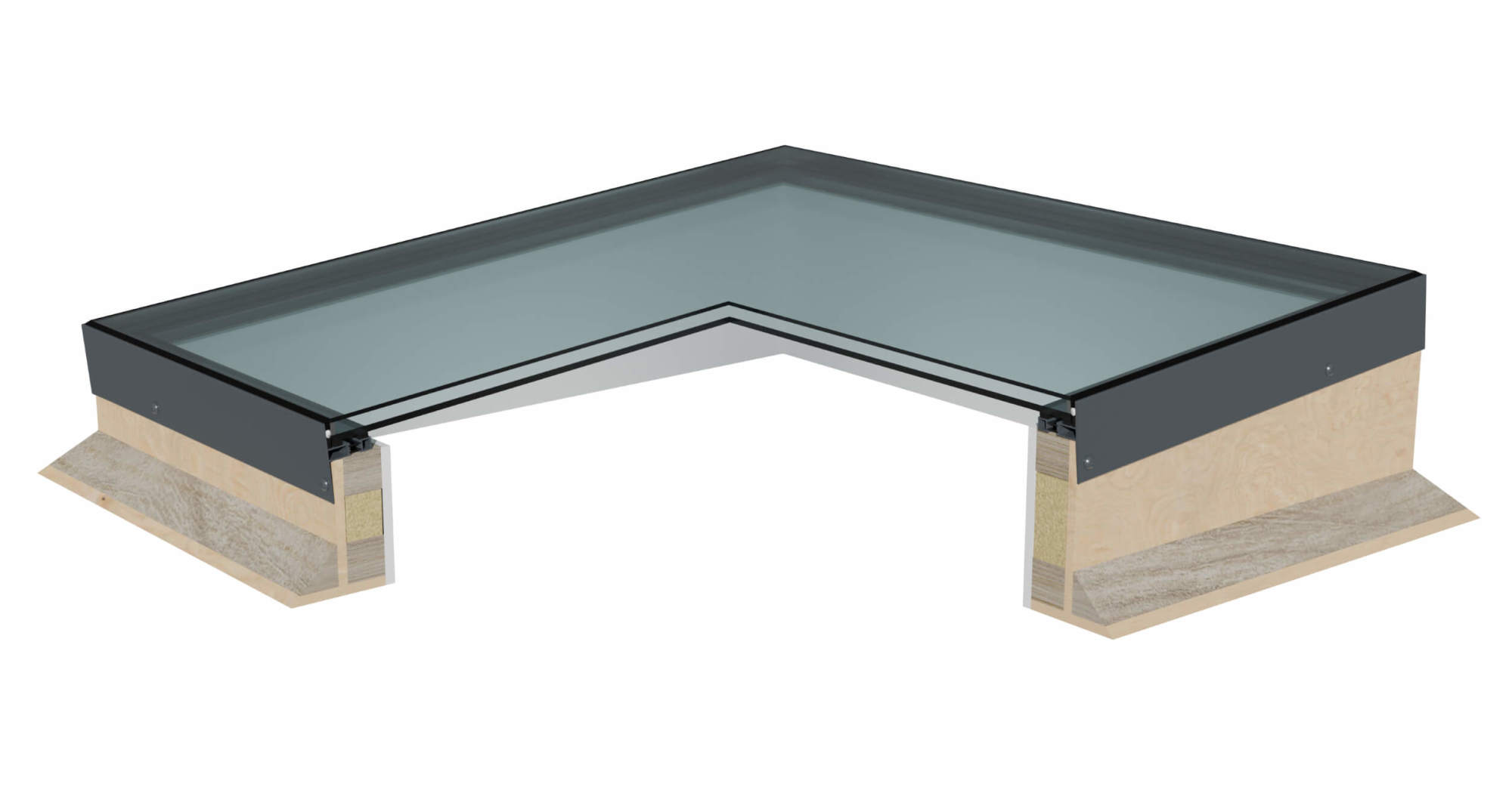A flat glass rooflight